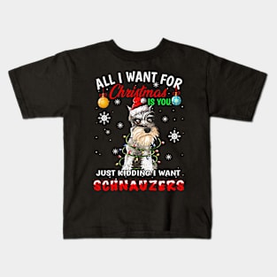 Christmas schnauzer dog Kids T-Shirt